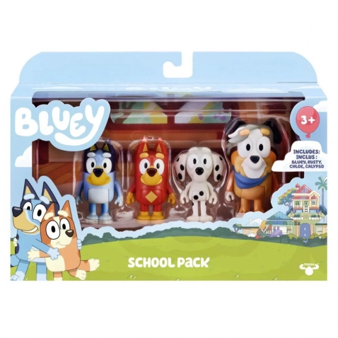 Set di figurine Bluey Scuola 4 pezzi