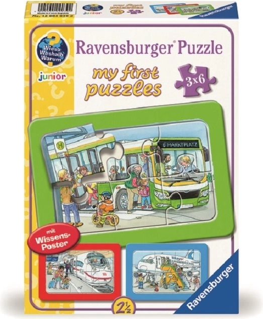 Il mio primo puzzle Mezzi di trasporto 3x6 pezzi