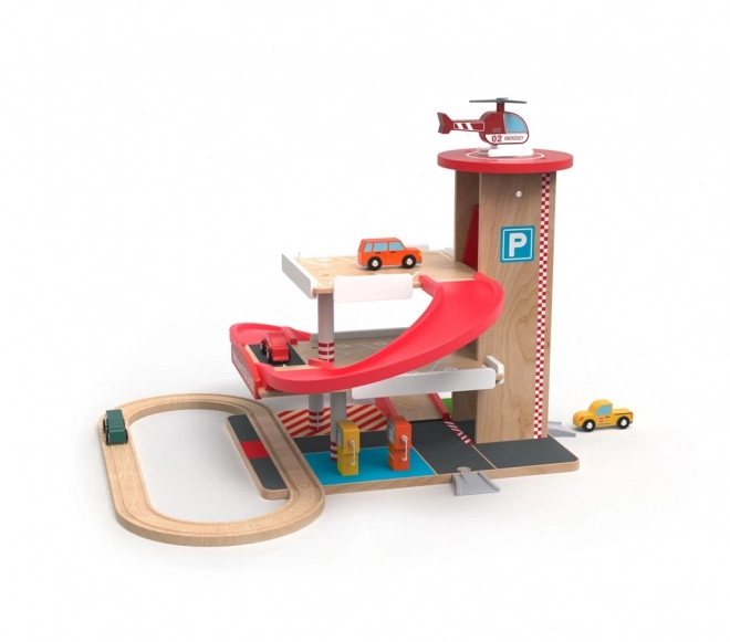 Giochi 2Kids garage di legno con pista del treno