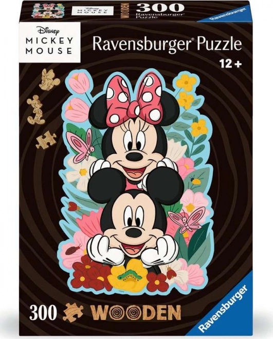 Ravensburger puzzle sagomato in legno Mickey e Minnie 300 pezzi