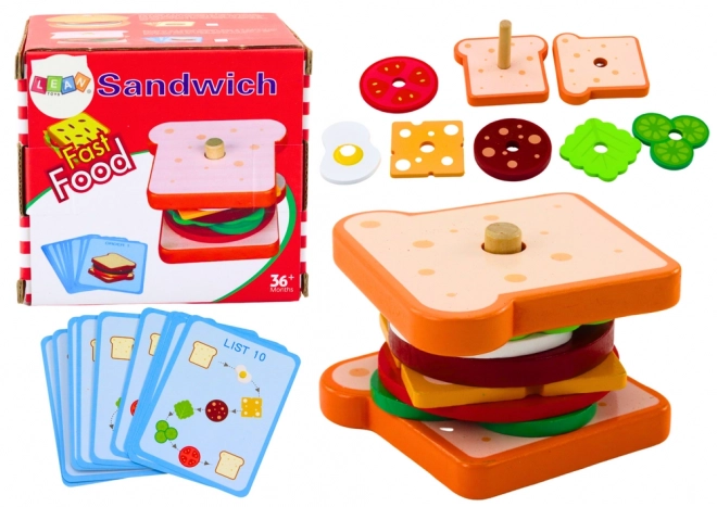 Set sandwich di legno con carte di ricette