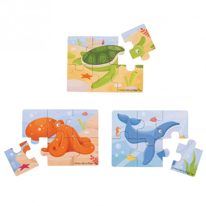 Puzzle in legno Animali Marini Bigjigs Toys