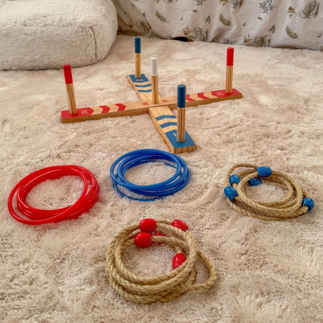 Gioco di abilità ad anelli di legno Tooky Toy