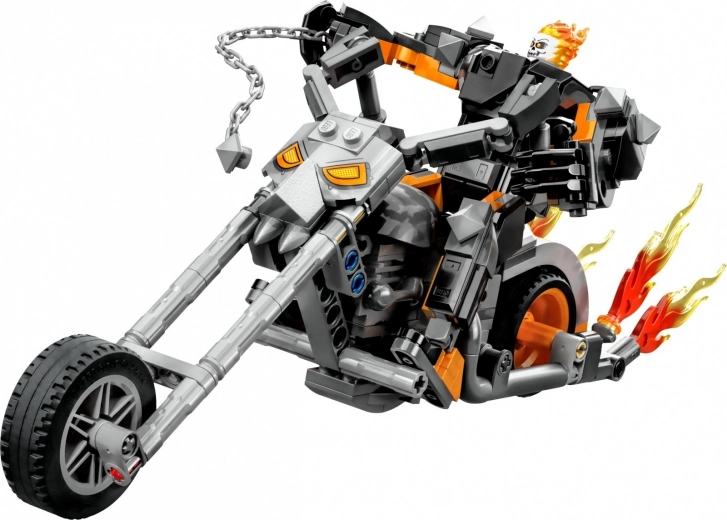 Moto chopper con fiamme
