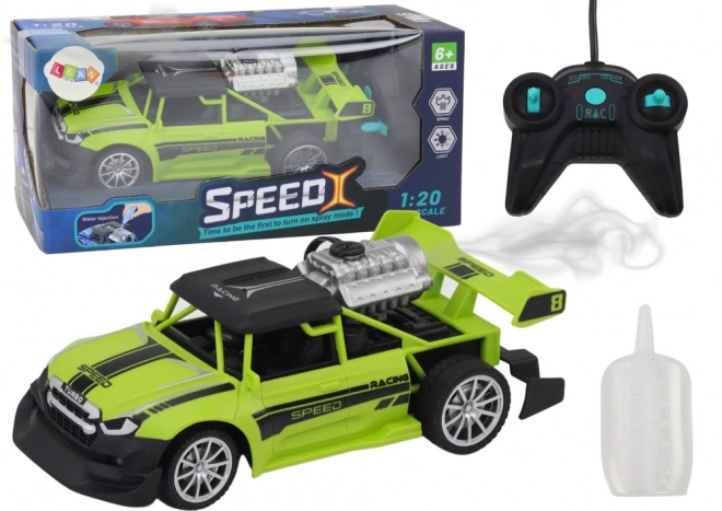 Auto telecomandato RC effetto fumo luci verde