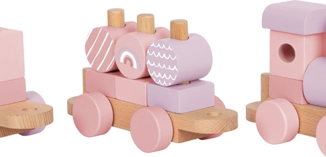 Trenino in legno rosa Small Foot