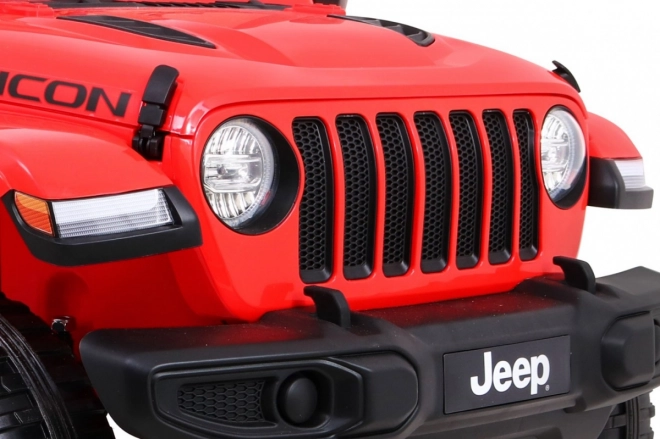 Jeep Wrangler Rubicon a batteria per bambini Rosso + telecomando + radio MP3 LED + ruote EVA