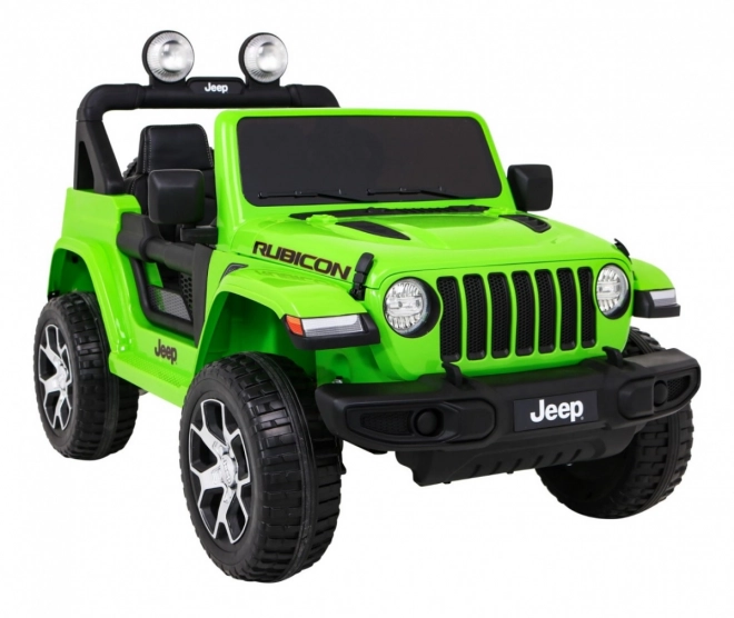 Jeep Wrangler Rubicon batteria per bambini Verde + Telecomando + Radio MP3 LED + Ruote EVA