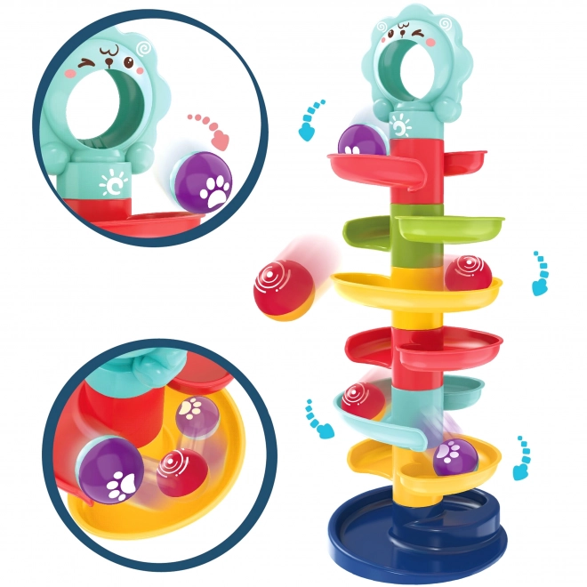 Torre Spiral WOOPIE per Bambini con Set di Piste per Palline
