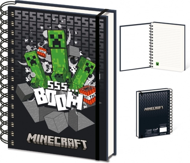 Blocco Minecraft A5 con rilegatura ad anelli effetto 3D