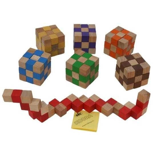 Cubo rompicapo in legno viola