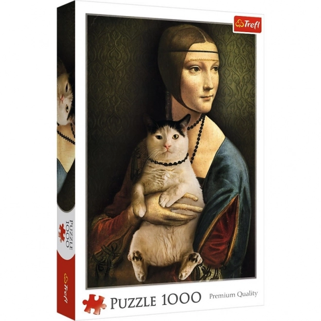 Puzzle 1000 pezzi Dama con gatto