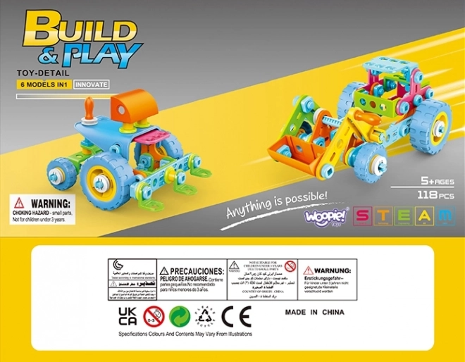 Set di costruzioni di veicoli per bambini 6 in 1