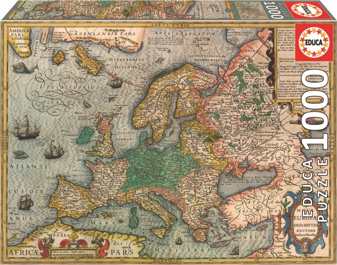 Puzzle Mappa d'Europa 1000 pezzi