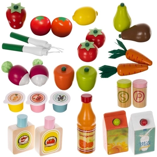 Supermercato per bambini in legno con accessori