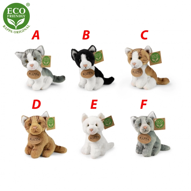 Gatto di peluche seduto eco-friendly 14 cm