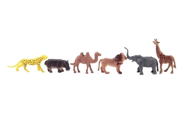 Animali mini safari zoo in plastica 5-6cm 12 pezzi