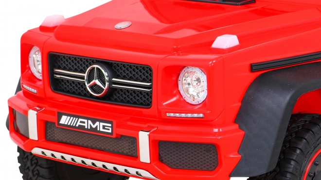 Mercedes G63 AMG Auto a batteria Rosso + Telecomando + 6 ruote EVA + Avvio lento + MP3 LED