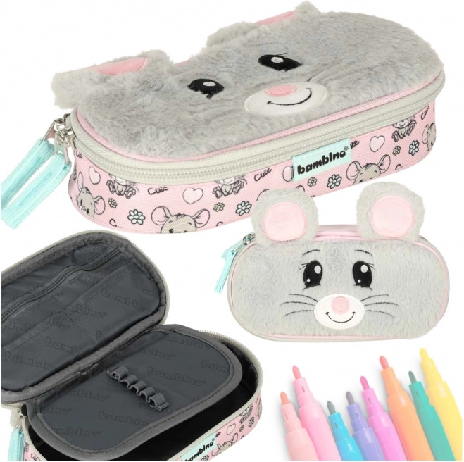 Astuccio scolastico topolino con un solo scomparto