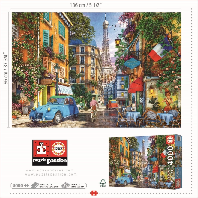 Puzzle strade di Parigi di EDUCA 4000 pezzi