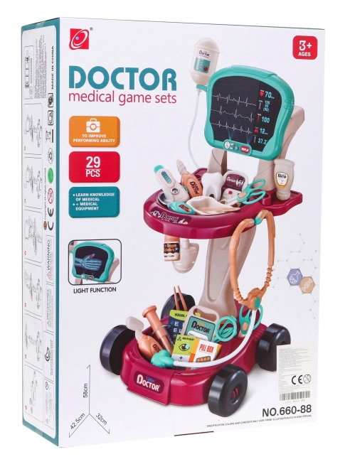 Carrello medico per bambini 3+ con 29 pezzi