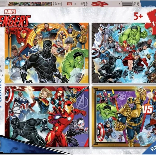 Puzzle Ravensburger Marvel: Avengers 4x100 pezzi