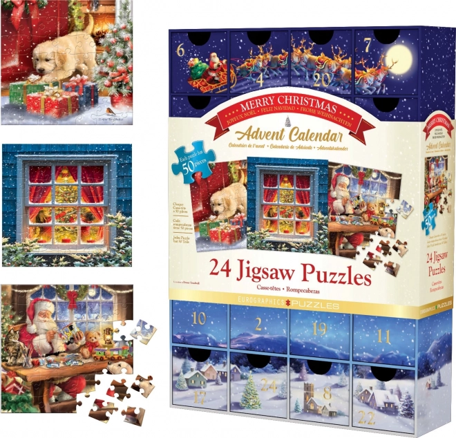 Calendario dell'avvento puzzle Buon Natale