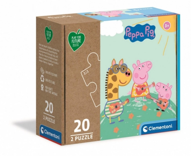 Puzzle Peppa Pig Clementoni Play For Future 2x20 pezzi