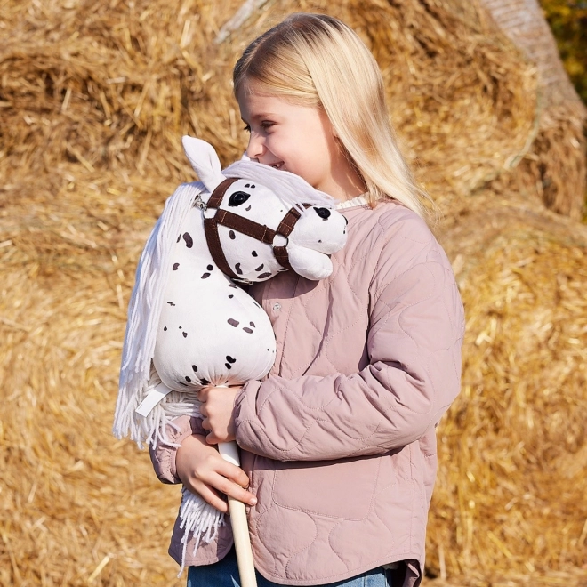 Cavalluccio su bastone Hobby Horse dalla collezione HOPPIHORSE Sport Edition nel colore del leopardo bianco