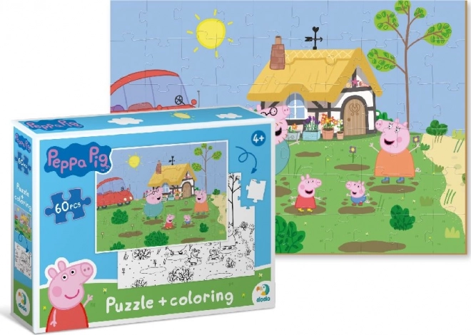 Puzzle double face Peppa Pig in campagna