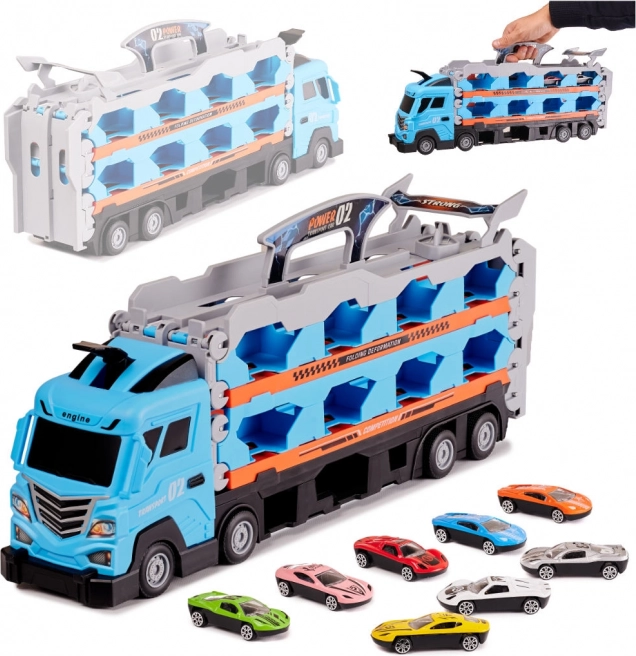 Camion con pista da corsa 210 cm 8 pezzi