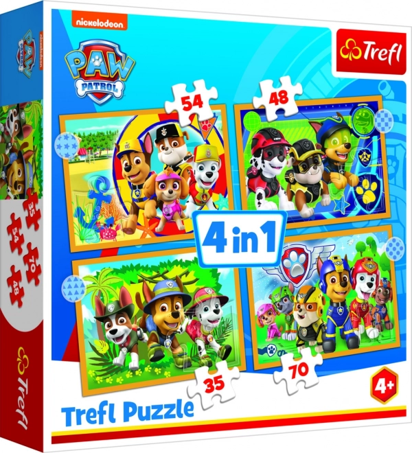 Vacanze Paw Patrol puzzle 4 in 1