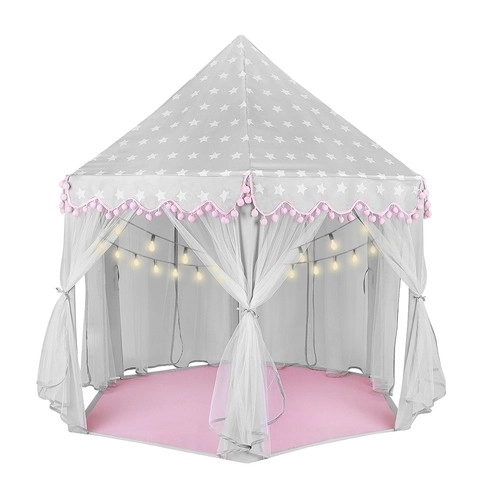 Grande tenda gioco per bambini grigia e rosa