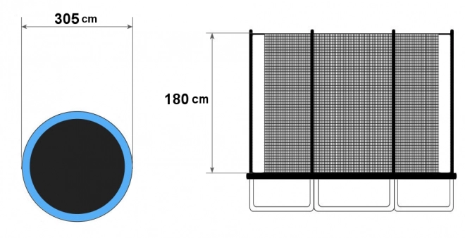 Rete di sicurezza interna per trampolino 305cm 10ft/6
