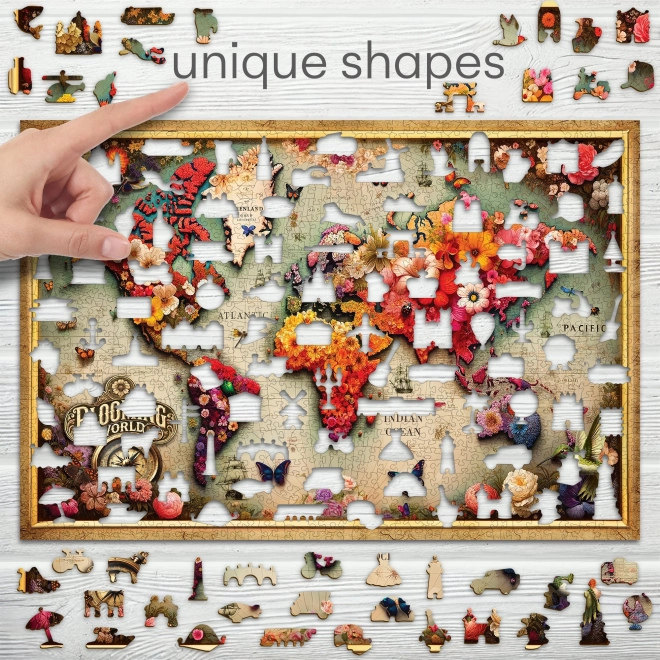 Puzzle in legno Mappa colorata