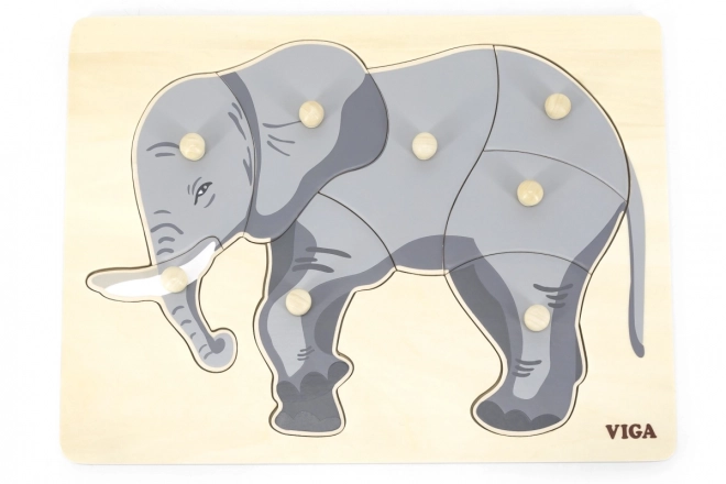 Puzzle in legno Montessori - Elefante