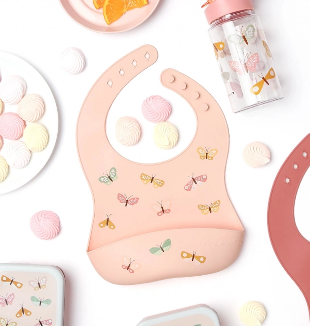Bavaglini in silicone per bambini con motivo a farfalle – Farfalle