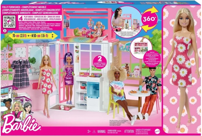 Casa pieghevole Barbie con bambola