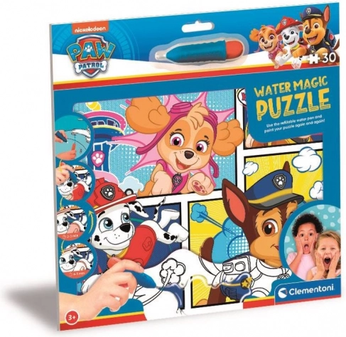 CLEMENTONI Puzzle da colorare con acqua Water Magic: Paw Patrol 30 pezzi