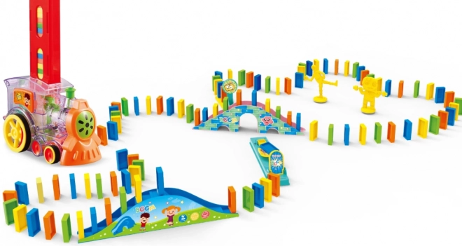Treno con tessere di domino