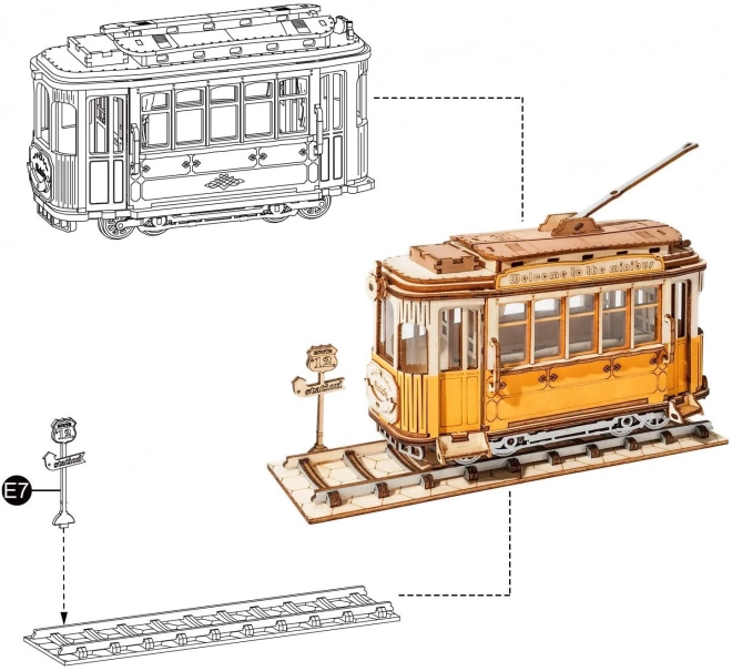 Puzzle 3D in legno Tram Storico