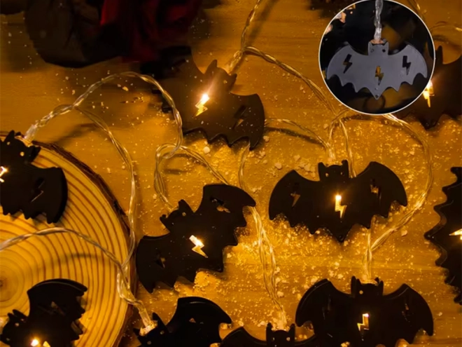 Lampada decorativa di Halloween a LED 200cm con pipistrelli