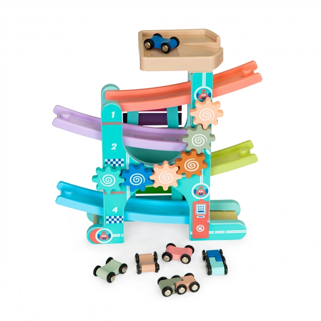 Pista per macchinine in legno con xilofono ECOTOYS