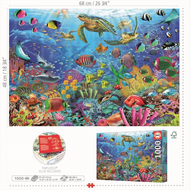 Puzzle Educa tartarughe nella fantasia tropicale 1000 pezzi