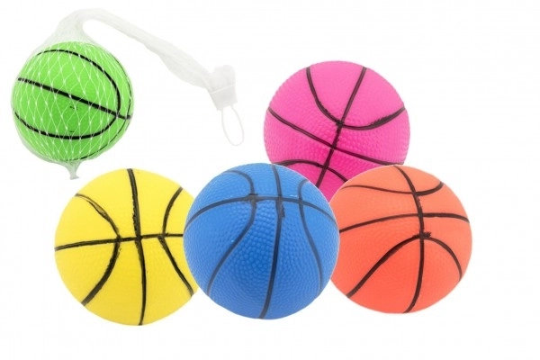 Pallone da Basket in Gomma 8,5cm 5 Colori in Rete