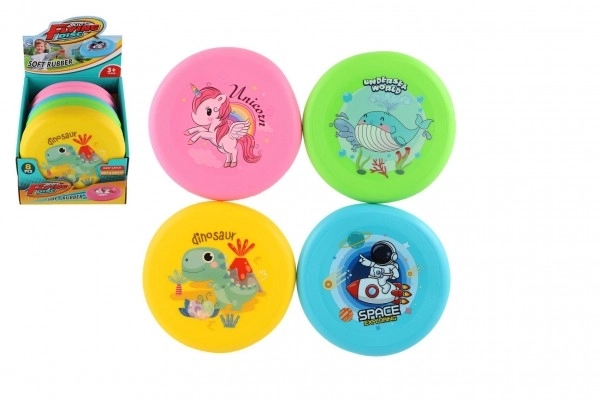 Frisbee di gomma 18 cm colorato per bambini