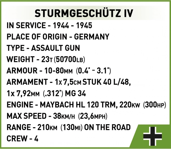 Modello Sturmgeschutz IV II Guerra Mondiale in Scala 1:28