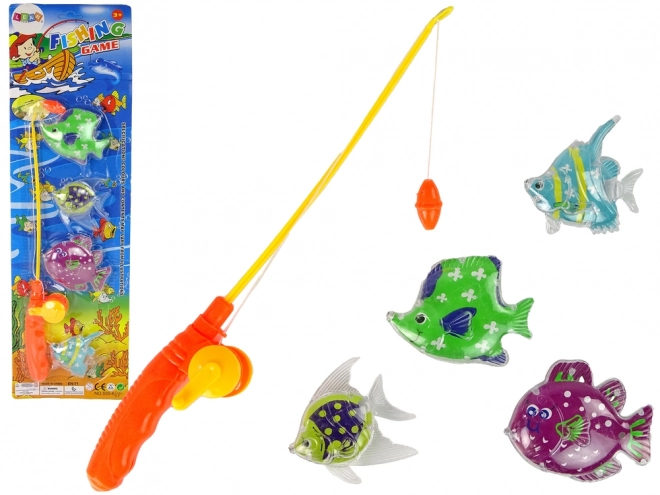 Gioco di abilità per bambini pesca delle rane con canna 4 pezzi