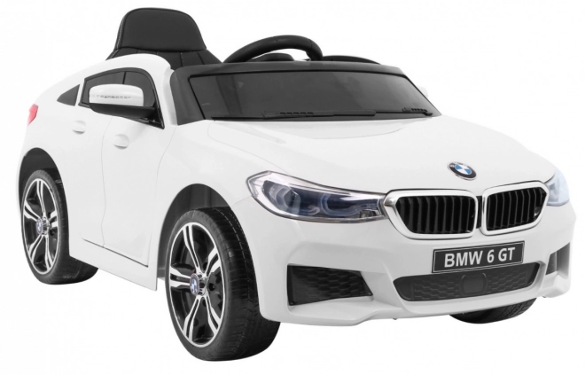 BMW 6 GT Auto bianco a batteria + telecomando + avvio lento + EVA + cinture + LED MP3