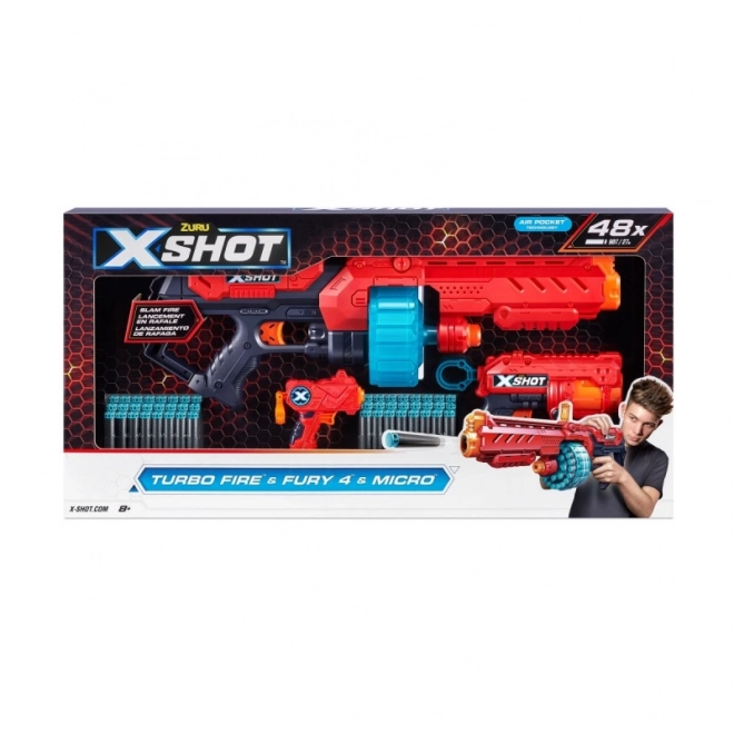 Pistola giocattolo X-Shot Excel Combo Pack Turbo Fire + Fury 4 + Micro